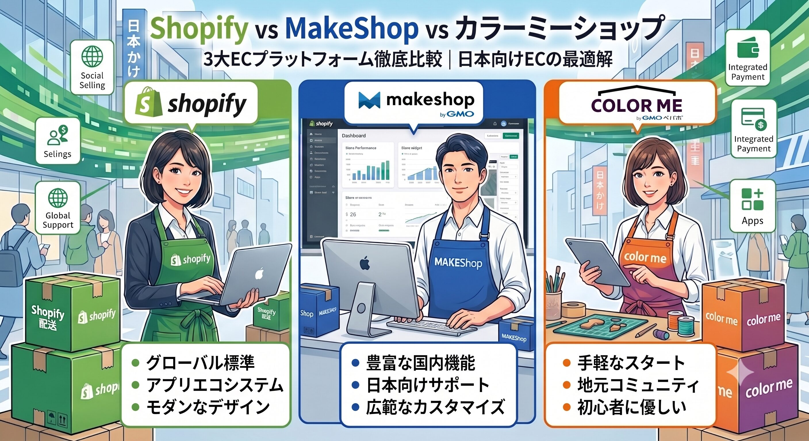 Shopify vs MakeShop vs カラーミー比較｜日本向けECの最適解