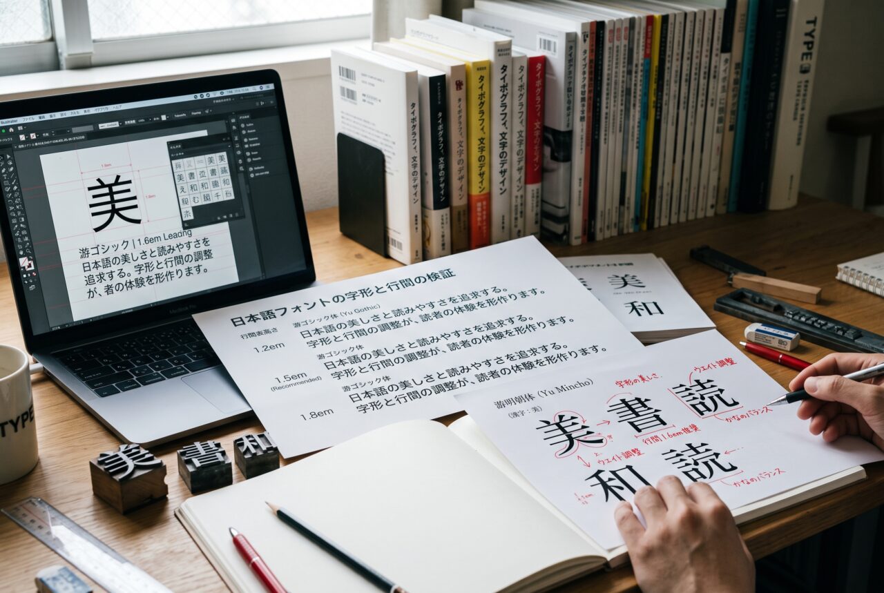 日本語フォントの字形と行間を見直す活字とタイポグラフィのイメージ