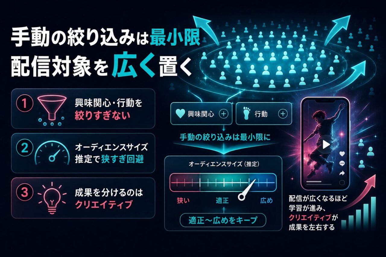 2.手動の絞り込みを最小限にとどめて配信対象を広く置く