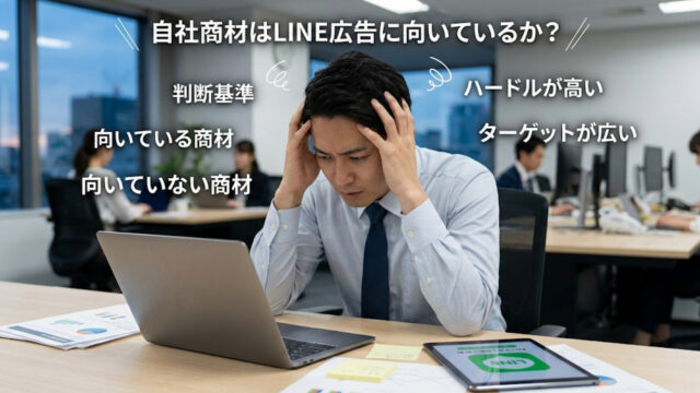 LINE広告に悩まされる担当者の画像